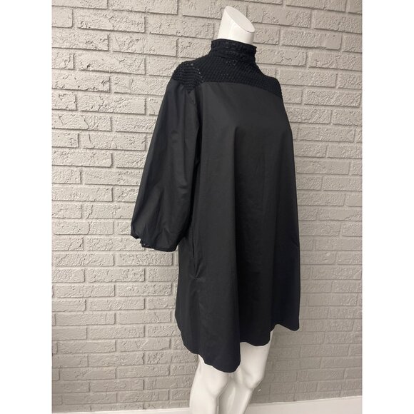 Daya By Zendaya Women Black Crochet Mock Neck A-Line Dress With Pockets Size S - Picture 4 of 12